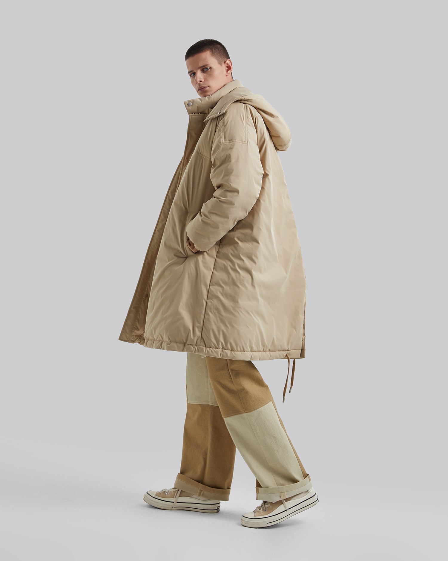Cinched-Hem Long Puffer Jacket image 3
