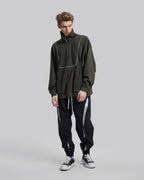 Half-Zip High Neck Sweatshirt - Olive Green, M image