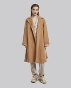 Long Notched Lapel Wrap Coat image 0