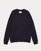 1 × Distressed Crewneck Sweater - Black, L image