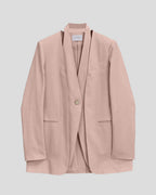 1 × Linen Layered Blazer - Baby Pink, XL image