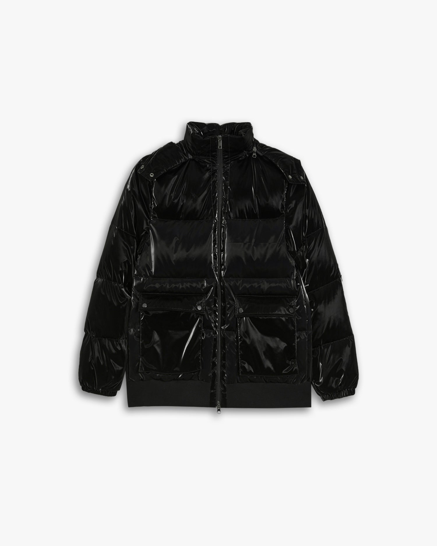 Black Classic Shiny Puffer Jacket image 0