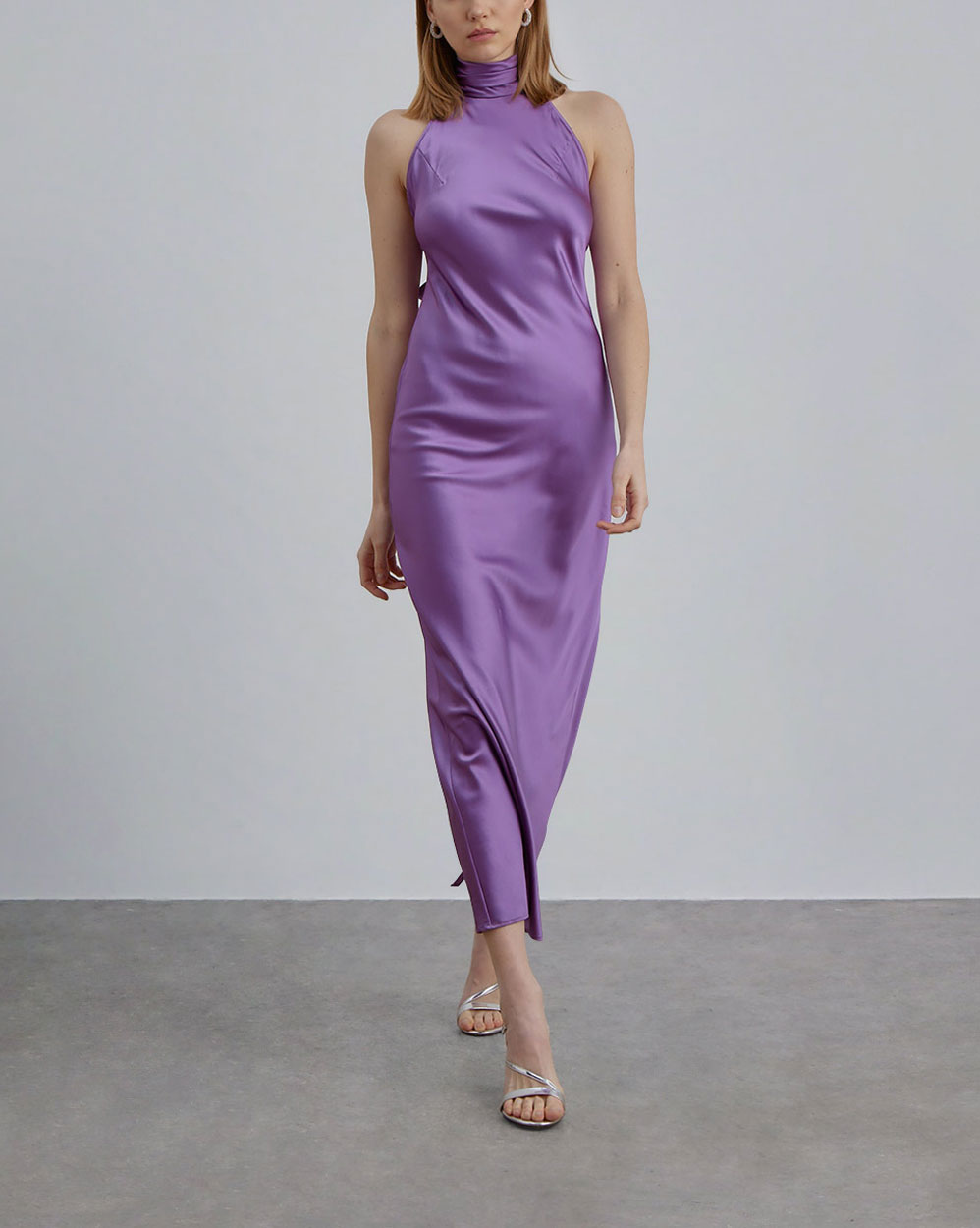Sleeveless Cocktail Silk Maxi Dress - Indigo, S image