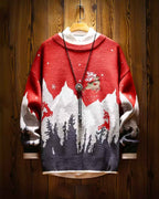 Knitted Crewneck Christmas Jumper - Red, XXL image