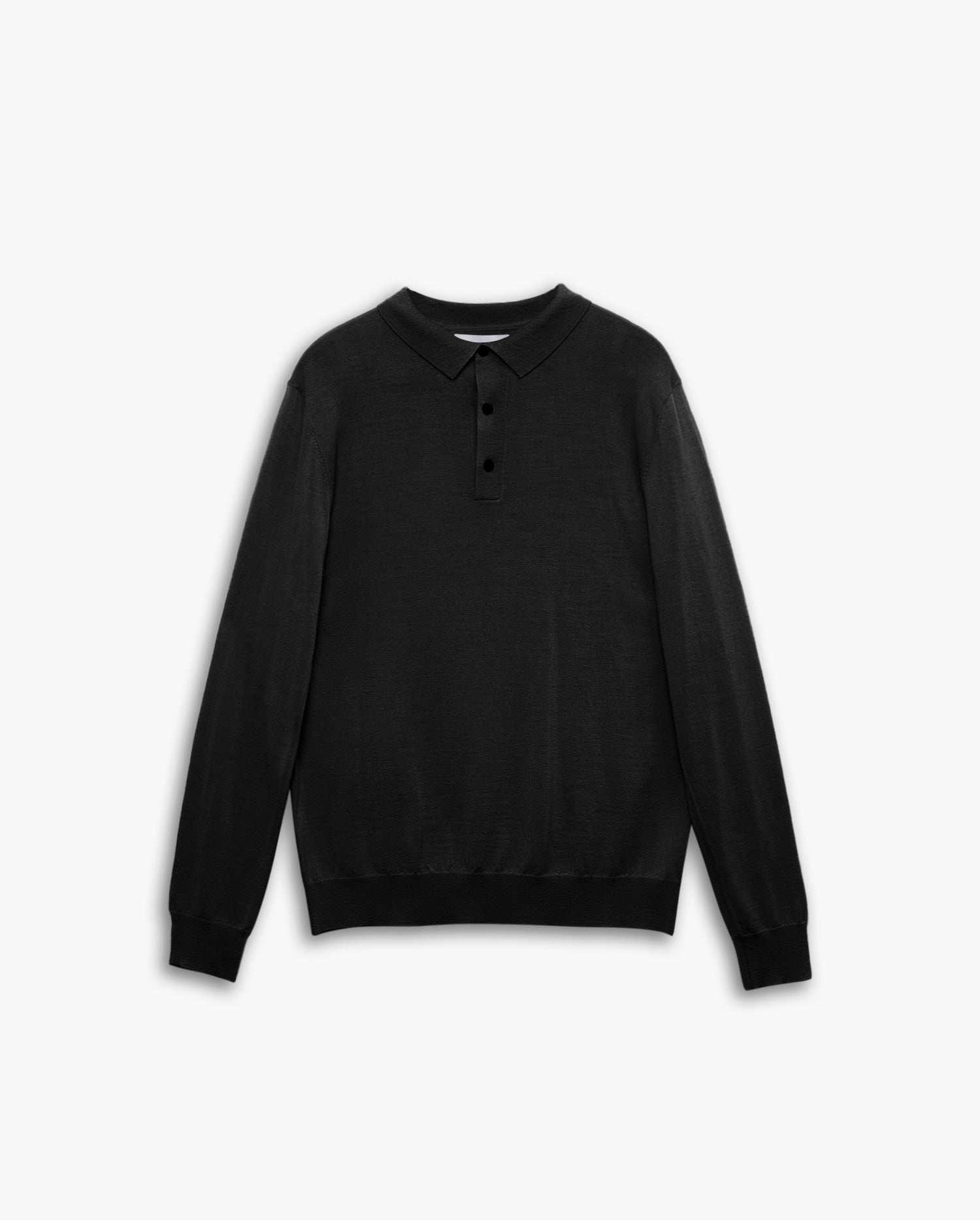 Wool Polo Sweater - Black, S image