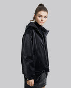Sanded Faux-Leather Hooded Jacket image 1