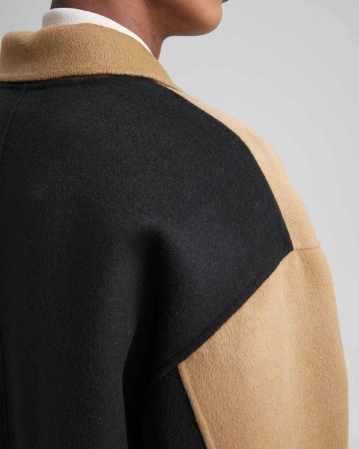 Paneled Duo-Chromatic Cashmere Coat image 4