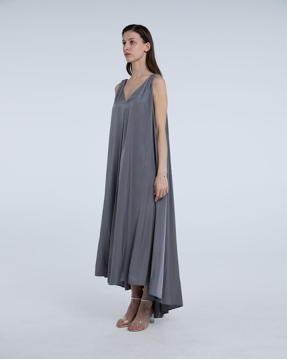 Silky Open Back Long Dress image 2