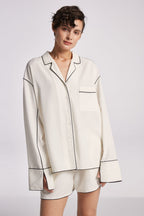 Silk Contrast Pajama Set image 1