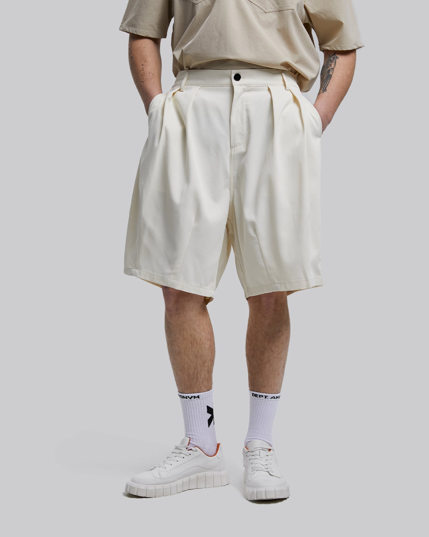 Creased Plain Shorts image 1