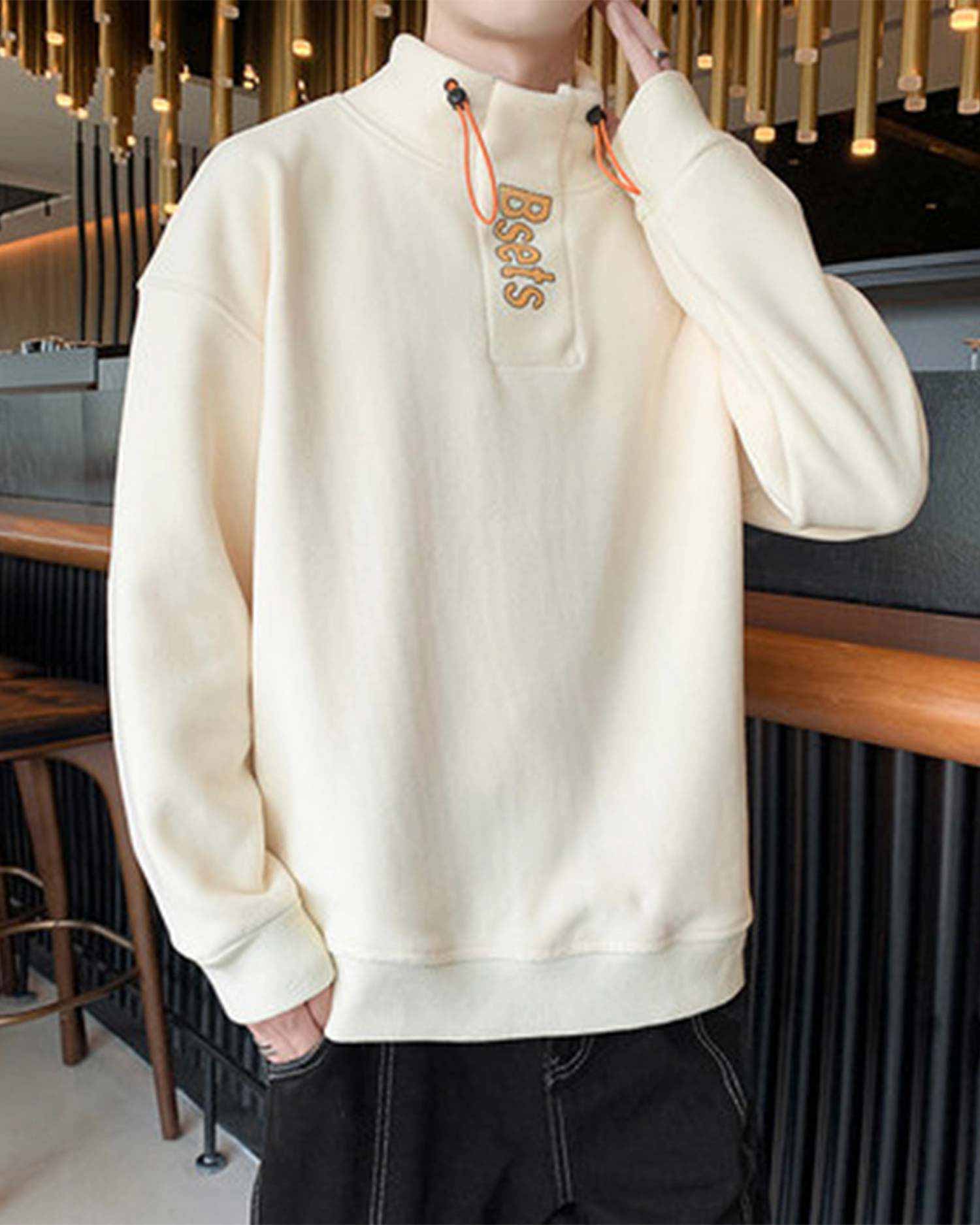 High Neck Half-Zip Pullover - Snow, L image