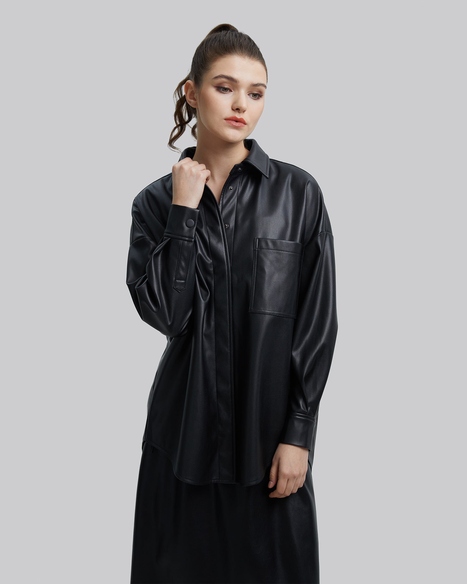 Faux-Leather Pocket Jacket image 4