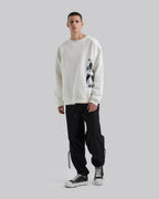 Graphic Cotton Sweatshirt - White, M image