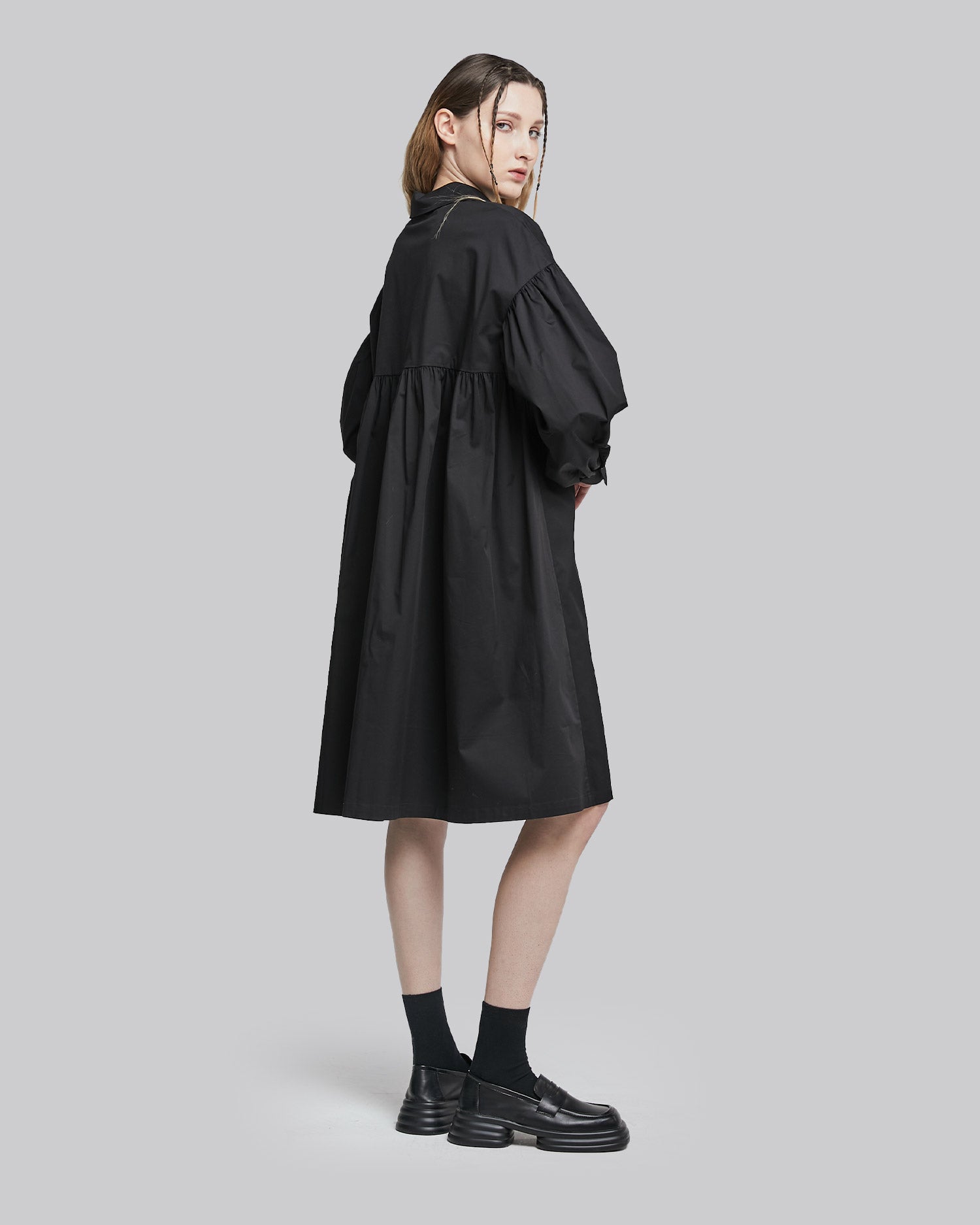Long Sleeve Cotton-Blend Dress image 3