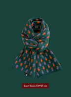 Winter Retro Warm Christmas Plaid Scarf - Coral, OS image