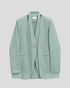 1 × Linen Layered Blazer - Blue, M image