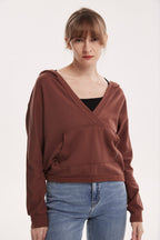 V-Neck Plain Hoodie image 1