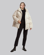 Oversized Down Parka - Ivory, M image
