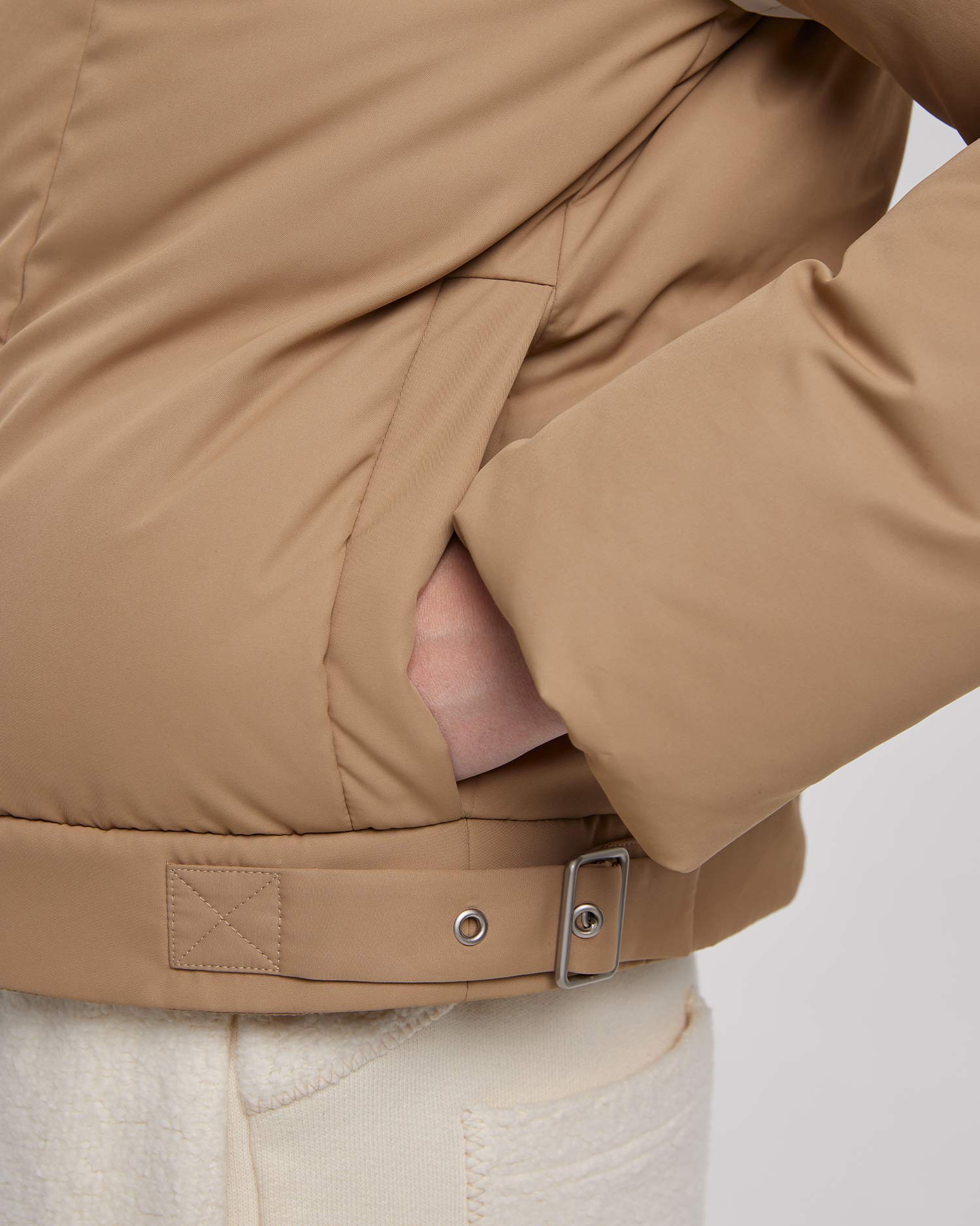 High Collar V-Shape Puffer Jacket image 5