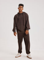 Cotton Casual Hoodie Set - Brownie, M image
