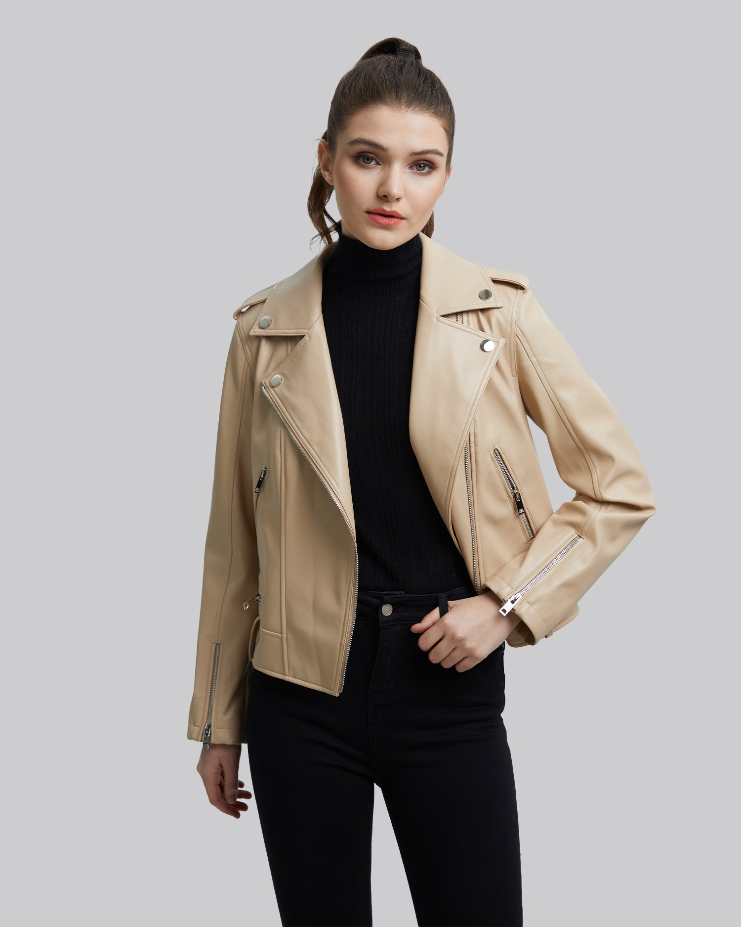 Pristine Faux-Leather Biker Jacket image 2