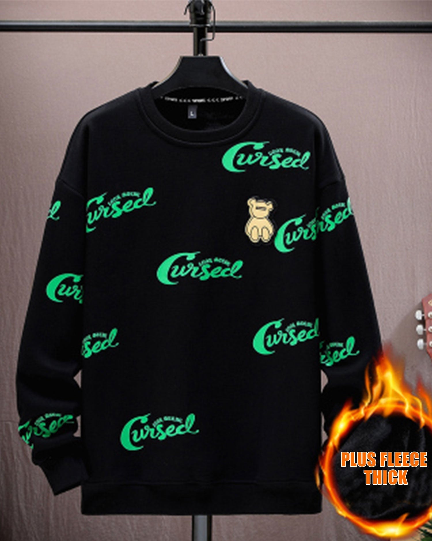 Printed Crewneck Cotton Sweatshirt - Juniper, L image