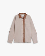 Leather-Like Collar Polo Jacket image 0