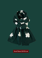 Winter Retro Warm Christmas Plaid Scarf - Midnight blue, OS image
