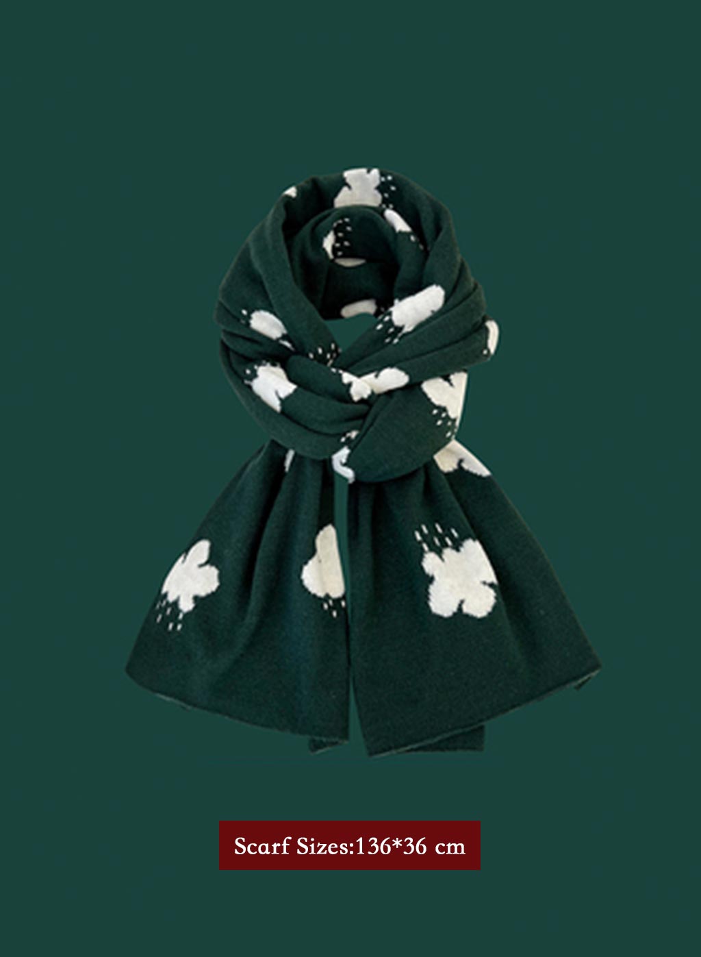 Winter Retro Warm Christmas Plaid Scarf - Midnight blue, OS image