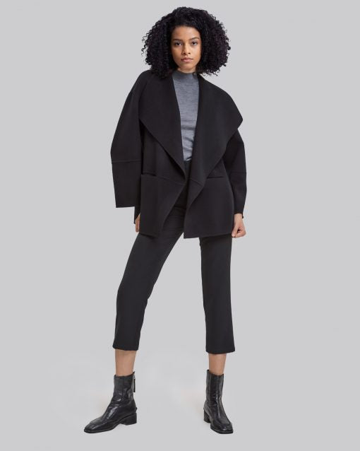 Flare Sleeved Cashmere Coat - Black, S image