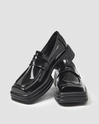 Square Toe Loafers - Shiny Black, 8 image