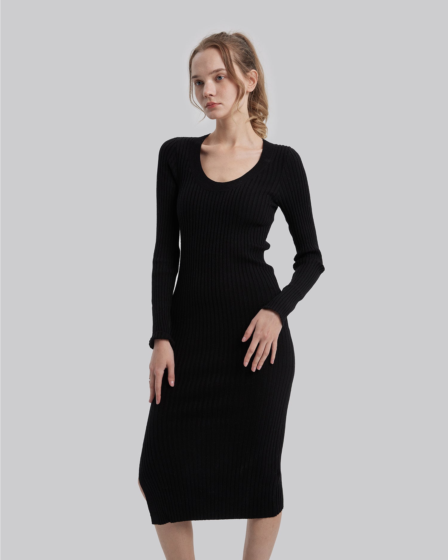Long Sleeve Fitted Dress image 1