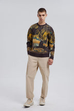Multicolor Ribbed Sweater - Brown, S image