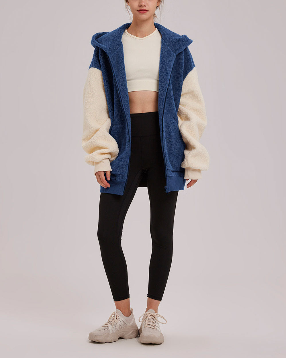 Hooded Terry Contrast Jacket - Lapis Splice, M image