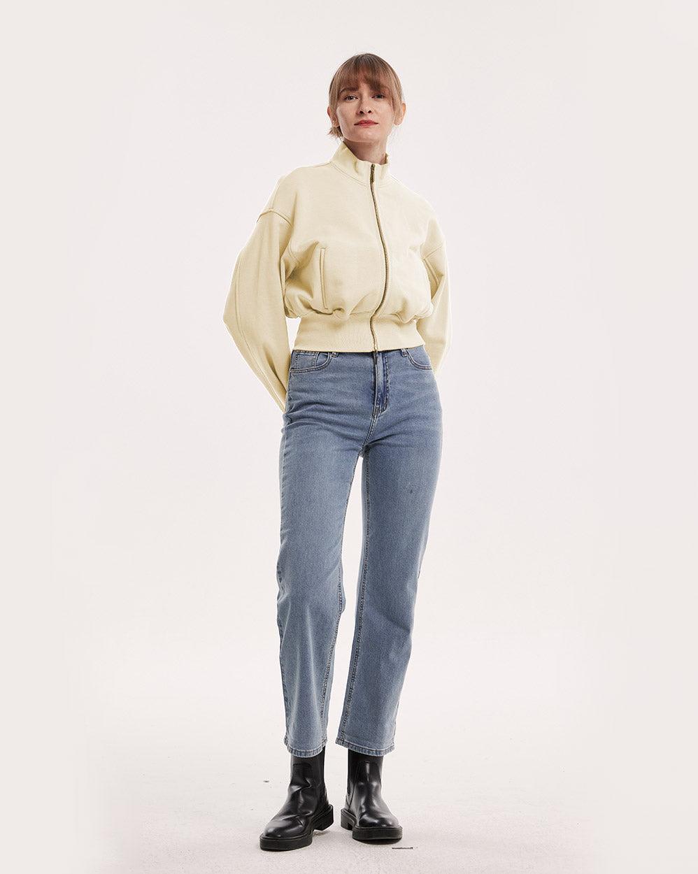 High-Neck Bomber Jacket - Daffodil, L image