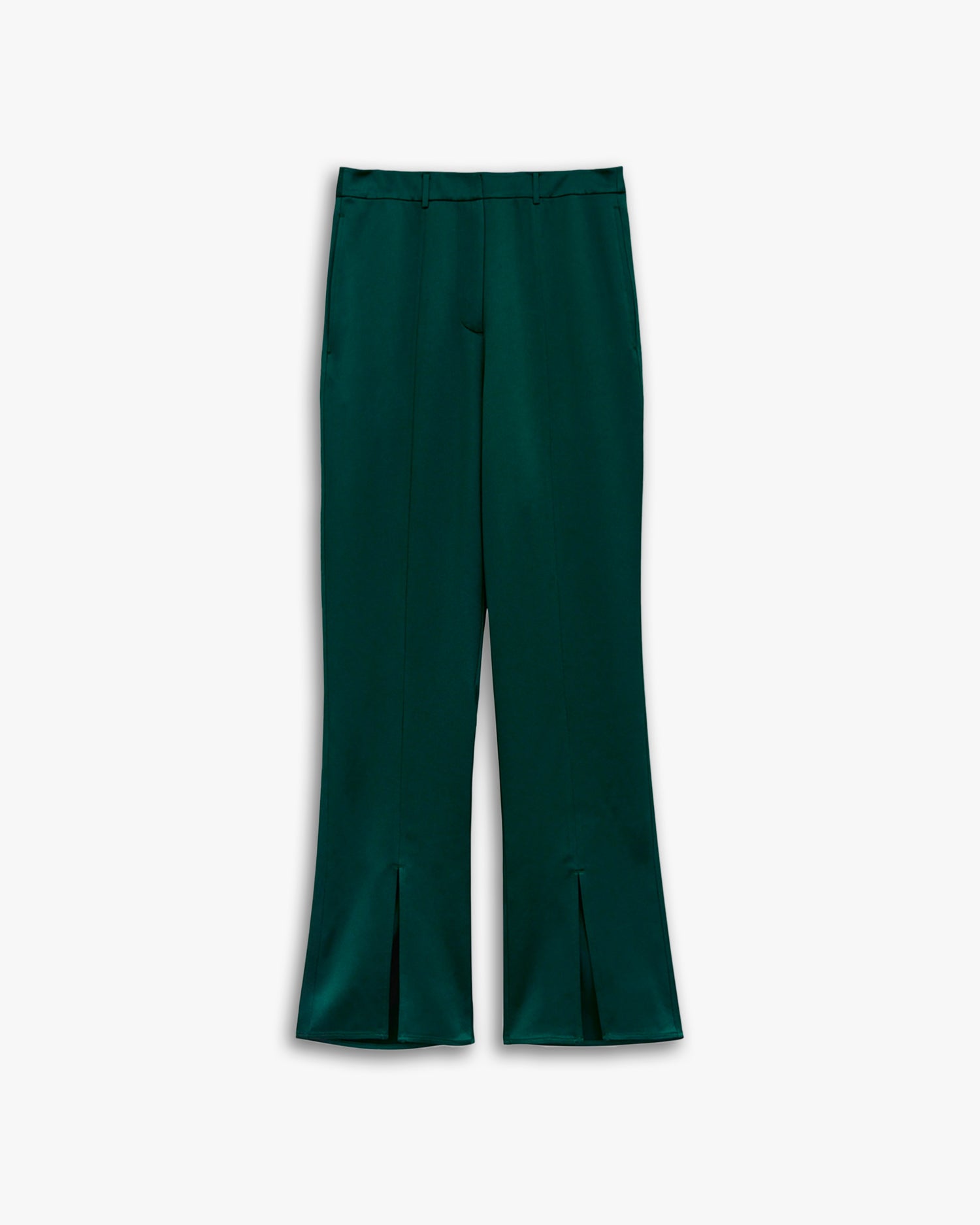 1 X Front Slit Wide-Leg Trousers - Dark Green, L image