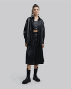 Faux-Leather Pocket Jacket - Black, M image