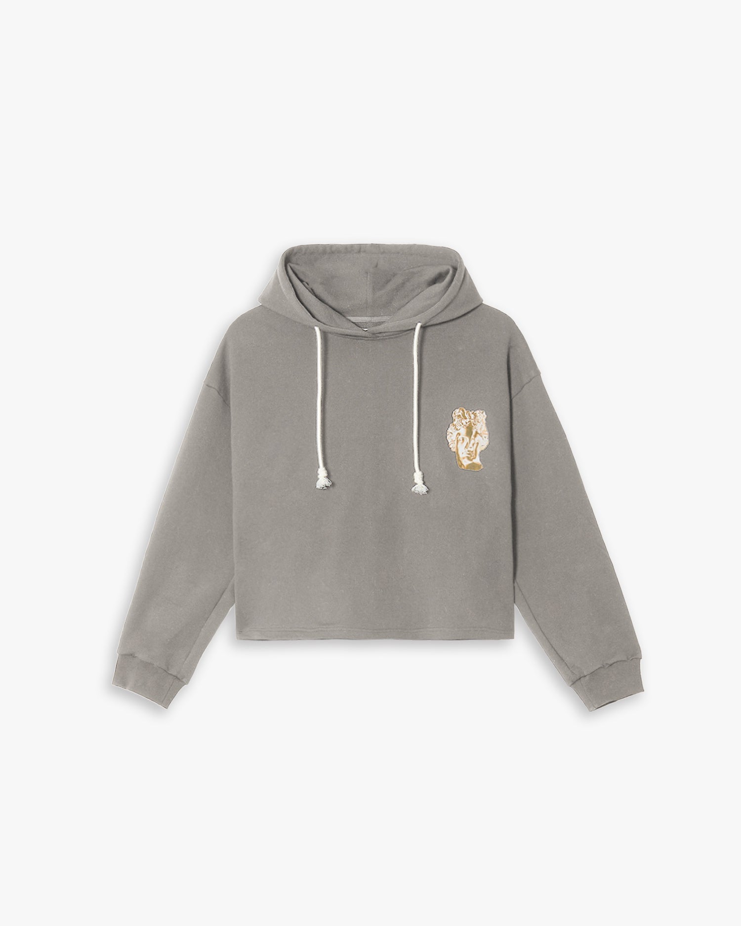 Cropped Hoodie with Graphics - Celadon, M image