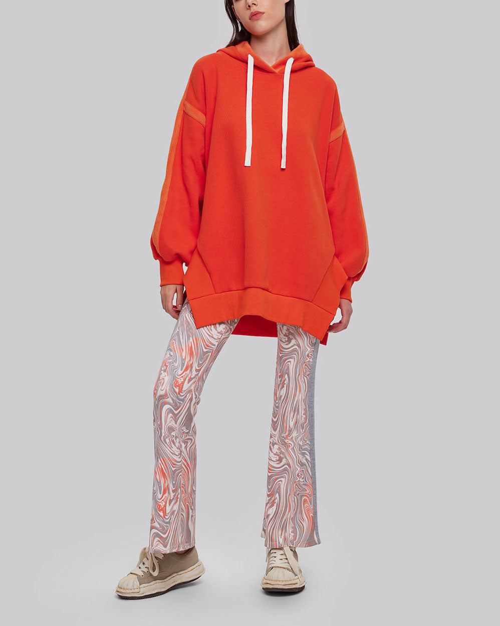 Irregular-Hem Long Hoodie image 2