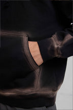 Black Hoodie With Dyed Patterns image 4