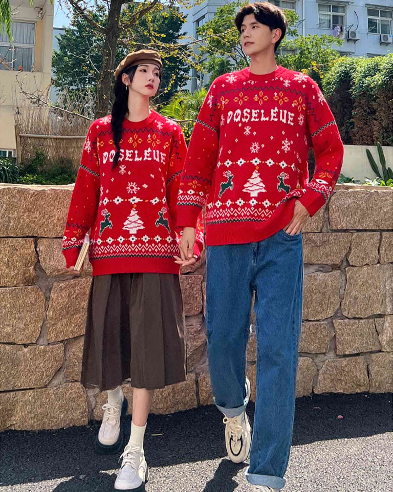 Loose-Cut Christmas Jumper - Scarlet Red, XXXL image