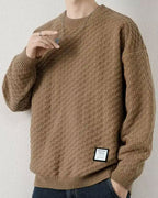 Crewneck Cable-Knit Jumper - Bark, XL image
