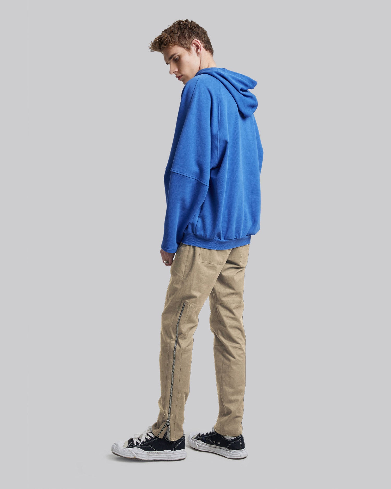 Side Zipper Pants - Khaki, M image