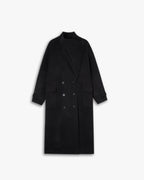 Black Double-Breasted Cape Coat image 0