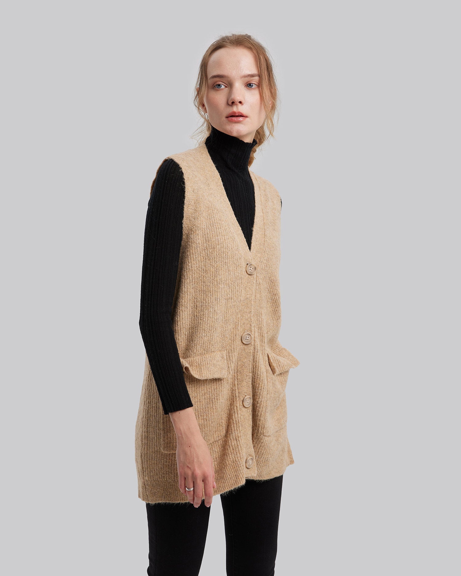 Patch Pocket Buttoned Vest image 3
