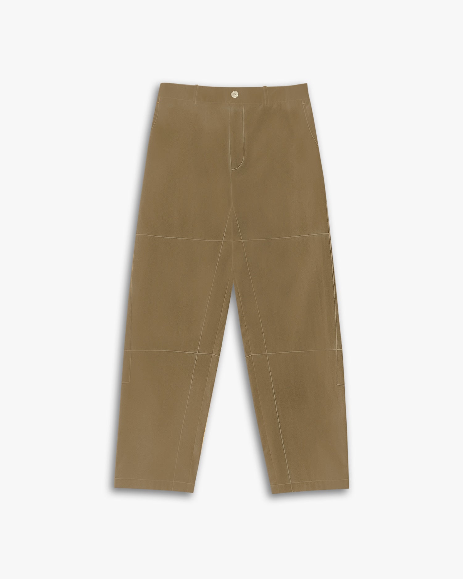 All-Cotton Ankle-Length Pants - Khaki, M image