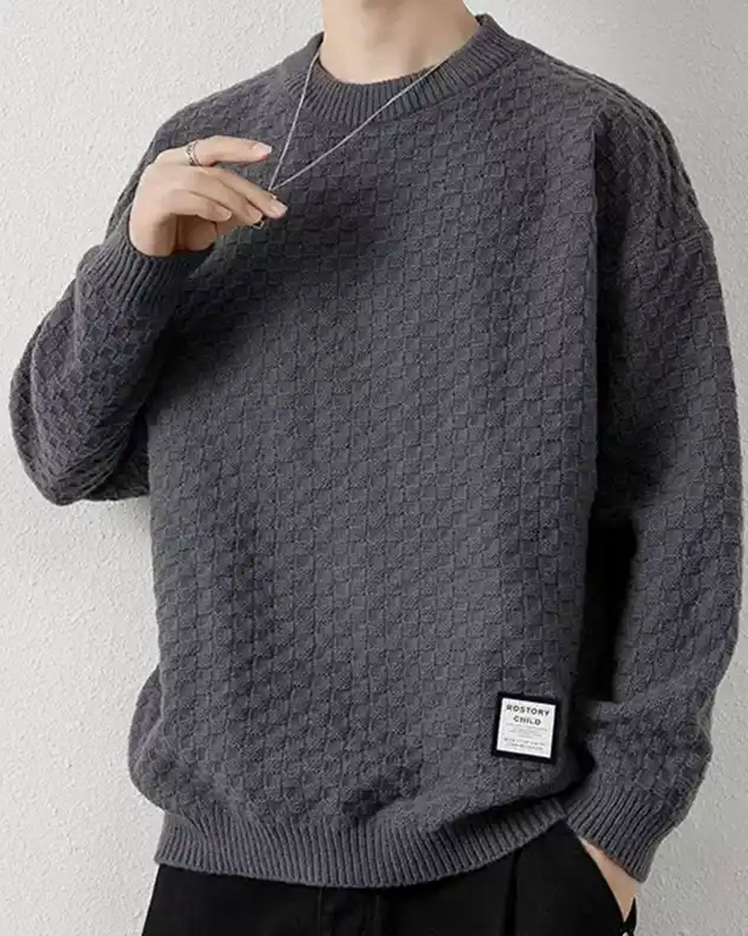 Crewneck Cable-Knit Jumper - Tundora, XXL image