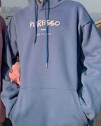 Basic Kangaroo Pocket Drawstring Hoodie - Dusty blue, L image