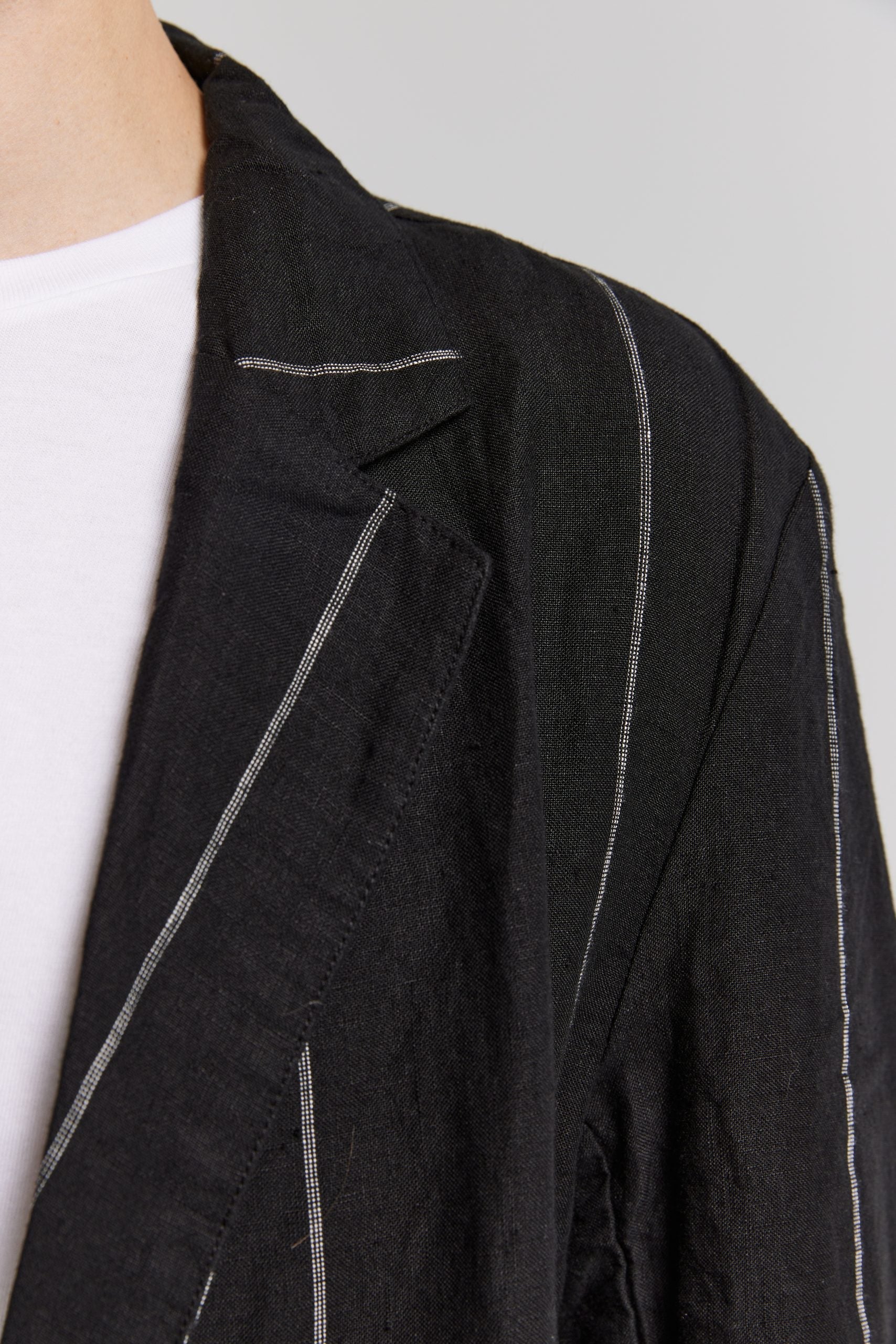 1 × Linen Striped Blazer image 5