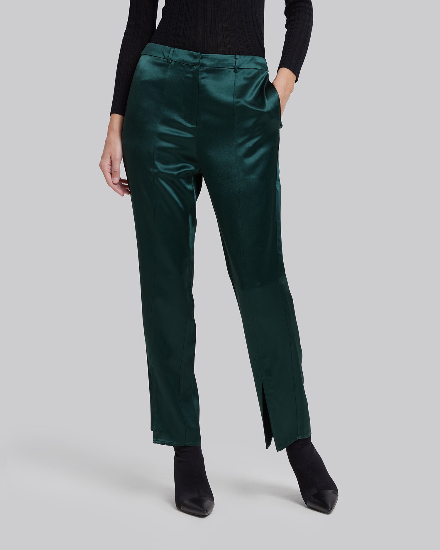 Front Slit Wide-Leg Trousers image 1